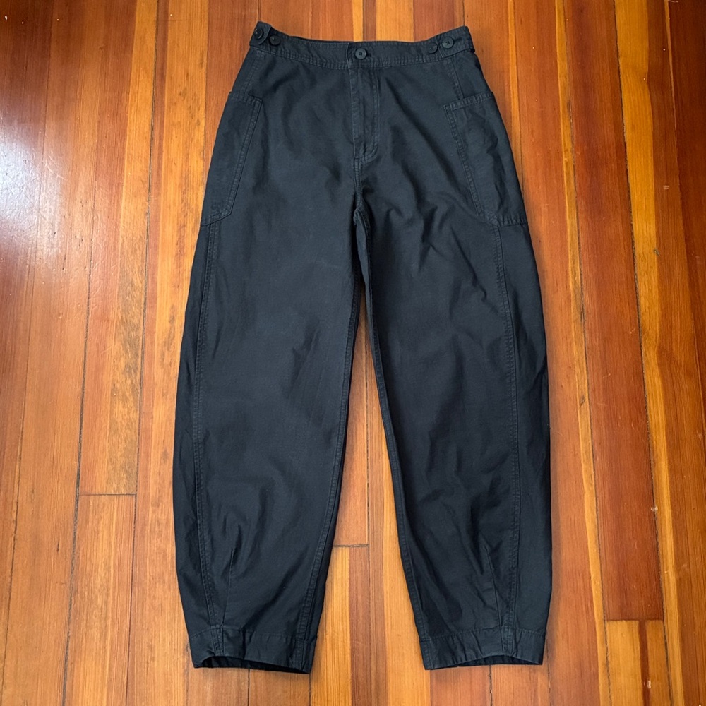 Everlane The Fatigue Barrel Pant size 4 black organic cotton linen
